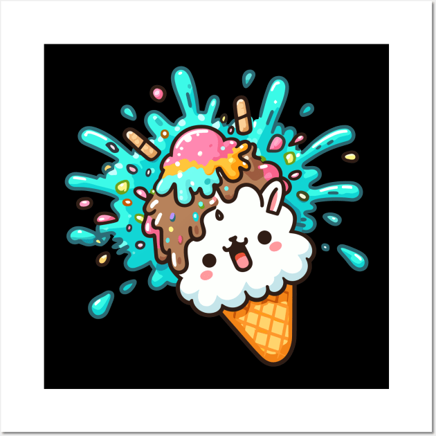 Tilted lama ice cream Wall Art by Coowo22